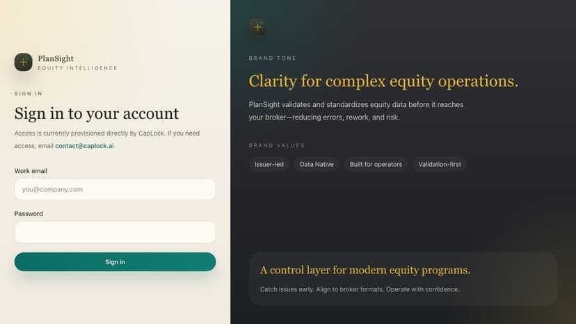 PlanSight website preview